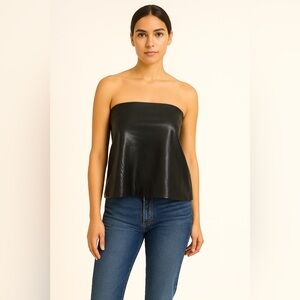 GOOD AMERICAN Faux Leather Tube Top – NWT | Chic & Versatile